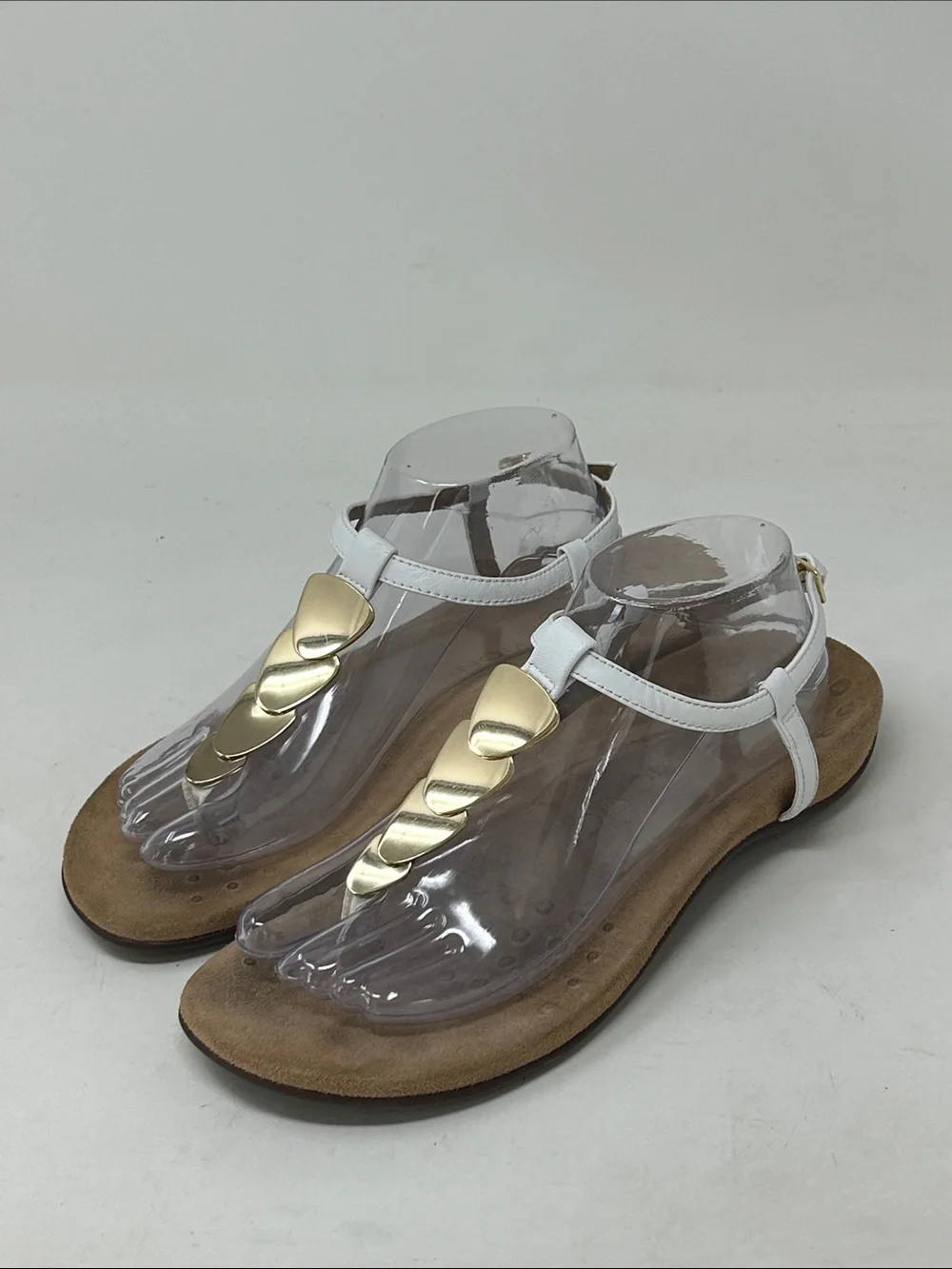 Vionic Miami Strap Sandals Gold Hardware Orthotic Thong Women 9